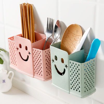 廚房用品筷子筒筷子盒塑料掛式瀝水筷子籠收納餐具架家用筷托筷桶