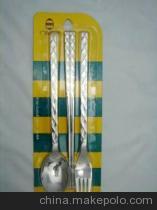 【廠家直銷廣達(dá)廚具---0653菱形匙叉筷三件莊/餐具套裝】價格,廠家,圖片,鍋鏟,揭陽市廣達(dá)不銹鋼-